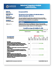 Behavioral Competency Analysis Sample